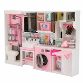 Ütü, Ayna, Tuvalet ve Çamaşır Makinesi Banyo Seti - Modern Banyo Seti - Banyo Oyuncak Seti - Ütü, Klozet, Tuvalet, Aynal - 5