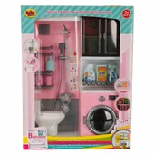 Tuvalet ve Çamaşır Makinesi Banyo Seti - Modern Banyo Seti - Minyatür Ev Oyuncak Seti - Banyo Oyuncak Seti - Klozet, Tuv - 8