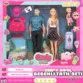 Cindy Doll Aile Tatil Seti - Aksesuarlı Bebek Seti - Oyuncak Tatil Seti - Gelin Damat Oyuncak Aile Oyuncak - 1