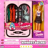 Cindy Doll Bebekli Aksesuarlı Gardırop Açık Pembe - Barbie Dolap - Barbie Giysi Dolabı - Barbie Gardırop - Gardrop - 1