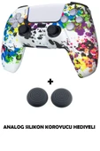 PS5 Dualsense Grafiti Temalı Koruyucu Silikon Kılıf + Analog silikon Koruyucu thumbnail 5