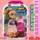 Anlily Küçük Bavullu Bebek - Barbie Chelsea Oyuncak Bebek - Barbie Bebek - Bebek Oyun Evleri İçin Bebek - 1