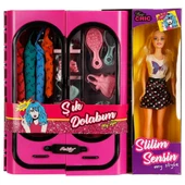 Cindy Doll Bebekli Aksesuarlı Gardırop Pembe - Barbie Dolap - Barbie Giysi Dolabı - Barbie Gardırop - Gardrop - 4