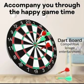 12 inc. İğneli Dart Tahtası Seti (29 cm.) - Oyuncak Dart Seti - İğneli Dart Oyuncak - Dart Oyunu Seti - 3