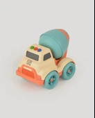 Lüx Bej Sesli Ve Işıklı Minik Mikser - Plastik Mikser - Kırılmaz Oyuncak - Kırılmaz Çimento Mikser - Çimento Arabası thumbnail 2