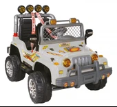 Çift Kişilik Mega Akülü Araba Gri - 12 Volt İki Kişilik Akülü Araba Akülü JEEP - Mega Off Road Turbo Jeep thumbnail 2