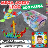 Mega Joesy Eğitici Blok Oyunu 200 Parça - Oyuncak Lego Seti - Birbirine Geçmeli STEM Lego Seti - Eğitici Oyuncak - 1