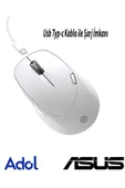 Asus Ms012 2,4gh Wireless Bluetooth Kablosuz Mouse Beyaz Apple Macbook Uyumlu thumbnail 2