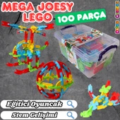 Mega Joesy Eğitici Blok Oyunu 100 Parça - Oyuncak Lego Seti - Birbirine Geçmeli STEM Lego Seti - Eğitici Oyuncak thumbnail 1