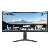 Koorui 1ms 165Hz 34" 3440x1440 WQHD Curved Gaming Monitör 34E6UC thumbnail 1