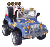 Kumandalı Çift Kişilik Mega Akülü Araba Mavi - 12 Volt İki Kişilik Akülü Araba Akülü JEEP - Mega Off Road Turbo Jeep - 2