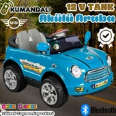 Kumandalı Mini Cooper Akülü Araba Mavi - Kumandalı 12 Volt Tek Kişilik Akülü Araba Akülü JEEP - Turbo Coupe Akülü Araba thumbnail 1