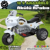 Amortisörlü Akülü Turbo GoWay Motosiklet Beyaz - Aliş GoWay Motorsiklet 12 Volt Akülü Motor - Aliş Go Way Motor - 1