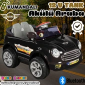 Kumandalı Mini Cooper Akülü Araba Siyah - Kumandalı 12 Volt Tek Kişilik Akülü Araba Akülü JEEP - Turbo Coupe Akülü Araba thumbnail 1