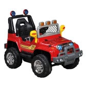 Kumandalı Mega Akülü Araba Kırmızı - Kumandalı 12 Volt Tek Kişilik Akülü Araba Akülü JEEP - Mega Off Road Turbo Jeep - 2
