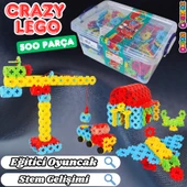 Crazy Eğitici Blok Oyunu 500 Parça - Oyuncak Lego Seti - Birbirine Geçmeli STEM Lego Seti - Eğitici Oyuncak thumbnail 1
