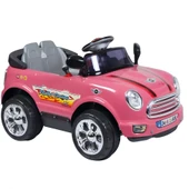 Kumandalı Mini Cooper Akülü Araba Pembe - Kumandalı 12 Volt Tek Kişilik Akülü Araba Akülü JEEP - Turbo Coupe Akülü Araba thumbnail 2