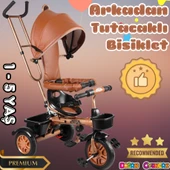 Sweet Gold Arkadan Tutacaklı Bisiklet Krem - Üç Tekerli İtmeli Bisiklet - Ebeveyn Kontröllü Bisiklet Bebek Bisikleti - 1