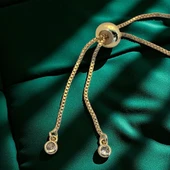 İsme Özel Taç Motifli Altın Renkli Zincirli 14 Ayar Altın Plakalı Hediye Bileklik-492 thumbnail 5