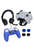 Playstation 5 Oyuncu Seti Kulaklık Şarj Istasyonu Dualsense Kılıf Ve Analog Koruyucu thumbnail 1