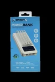 ENERX Powerbank 20000 Mah 2.1 Amper Dahili Kablolu Enr-p20dc Beyaz thumbnail 3