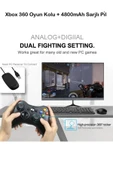 Xbox 360 Pc Uyumlu Kablosuz Analog Oyun Kolu Ve 4800mah Batarya Seti thumbnail 8