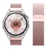 Huawei Watch GT6 46mm Uyumlu Manyetik Milanese Loop Metal Kordon   Pembe - 3