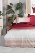Lindi Kırmızı Çift Kişilik %100 Pamuk Fancy Poplin Nevresim Takımı - 3