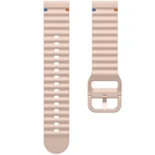 Huawei Watch GT6 46mm İle Uyumlu Dalga Desenli Tokalı Yumusaş Soft Silikon Kordon Pudra - 6