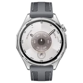 Sneezy Huawei Watch GT6 46mm ile Uyumlu Metal Tokalı Dikiş Detaylı Şık Dokuma Silikon Kordon  Gri - 3