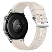 Sneezy Huawei Watch GT6 46mm ile Uyumlu Metal Tokalı Dikiş Detaylı Şık Dokuma Silikon Kordon  Starlight thumbnail 2