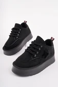 Muggo KOZMOS Kalın Taban Bağcıklı Yıldız Detaylı Kadın Kışlık Sneaker Spor Ayakkabı - 10