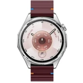 Huawei Watch GT6 46mm İle Uyumlu Dalga Desenli Tokalı Yumusaş Soft Silikon Kordon  Mürdüm - 5