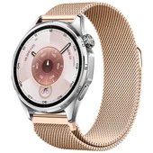 Huawei Watch GT6 46mm Uyumlu Manyetik Milanese Loop Metal Kordon   Rose Gold - 1