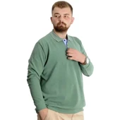 Büyük Beden Erkek Sweat Polo Selanik Nakışlı 20440 Çağla - 2