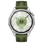 Sneezy Huawei Watch GT6 46mm ile Uyumlu Metal Tokalı Dikiş Detaylı Şık Dokuma Silikon Kordon  Haki thumbnail 3