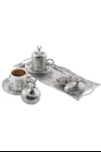 YONCA 2 Lİ KAHVE DAMAT FİNCAN SETİ GÜMÜŞ - 3