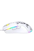 Claw's Nexus X1 12800 Dpi Wide RGB Özel ABS Doku, Claw's Reflex Örgü Kablolu & Değiştirilebilir Kapaklı Gaming Mouse - Beyaz - 6
