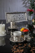 YONCA 2 Lİ KAHVE DAMAT FİNCAN SETİ GÜMÜŞ - 1
