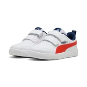 Puma Courtflex V3 V PS-White-Fierce Red-Blue Çocuk Ayakkabı-Beyaz thumbnail 1
