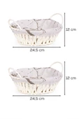 Porsima Mio-020 2li Hasır Görünümlü Kulplu Yuvarlak Ekmek Sepeti Beyaz 24,5cm thumbnail 4