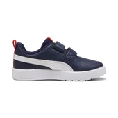 Puma Courtflex V3 V PS-Navy-White-Red Çocuk Ayakkabı-Lacivert thumbnail 4