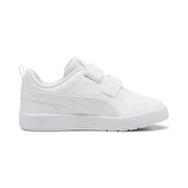 Puma Courtflex V3 V PS-White-White-Silver Mist Çocuk Ayakkabı-Beyaz thumbnail 3