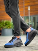 KB-X46 Kuback Siyah Sax Mavi Yüksek Siyah Taban Günlük Spor Ayakkabı thumbnail 4