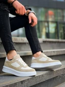 KB-X8 Kuback Bej Keten Süet Yüksek Taban Günlük Spor Ayakkabı thumbnail 6