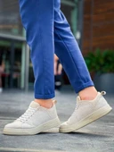 KB-X204 Kuback Bej Keten Bej Yüksek Taban Günlük Erkek Spor Ayakkabı thumbnail 5