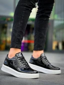 KB-X8 Kuback Siyah Rugan Detaylı Beyaz Yüksek Taban Günlük Spor Ayakkabı thumbnail 4