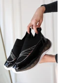 Keita Siyah Rugan Streç Detaylı Spor Ayakkabı thumbnail 1