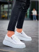 KB-X155 Kuback Beyaz Cilt Detaylı Beyaz Yüksek Taban Günlük Spor Ayakkabı thumbnail 3