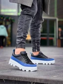 KB-056 Kuback Siyaavi Detaylı Beyaz Yüksek Taban Günlük Spor Ayakkabı thumbnail 2